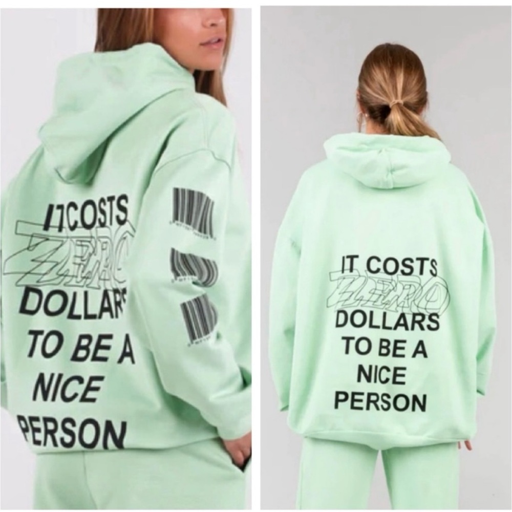 The Mayfair Group’s “It Costs ZERO dollars to be a nice person” Graphic Hoodie! - Picture 3 of 9